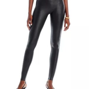 SPANXshape™ Faux Black Leather Leggings Size SP